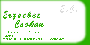 erzsebet csokan business card
