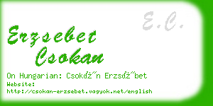 erzsebet csokan business card